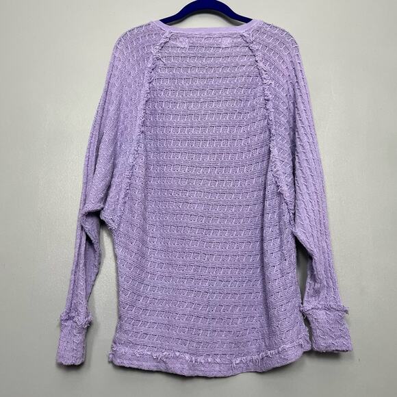 We The Free Thien's Hacci Sweater Long Sleeve Top Periwinkle Purple Women’s L - Picture 3 of 9